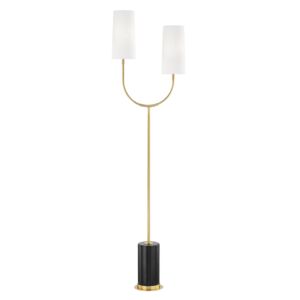 Vesper 2-Light Floor Lamp in Aged Brass