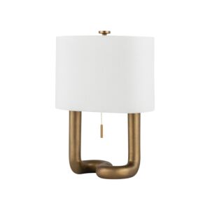 Armonk 1-Light Table Lamp in Aged Brass