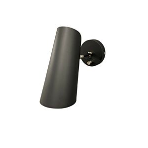 Logan 1-Light LED Wall Sconce in Black with Satin Nickel