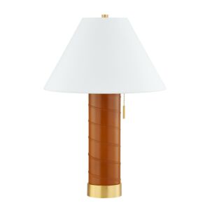 Norwalk 1-Light Table Lamp in Aged Brass