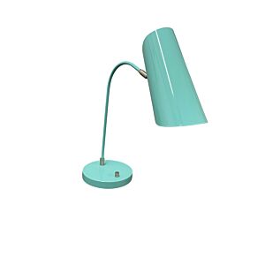 Logan 1-Light LED Table Lamp in Mint with Satin Nickel