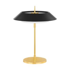 Westport 3-Light Table Lamp in Aged Brass with Soft Black