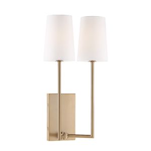Crystorama Lena 2 Light Wall Sconce in Vibrant Gold