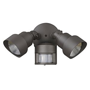 2-Light Architectural Bronze Integrated LED Adjustable Head Floodlight With Motion Sensor