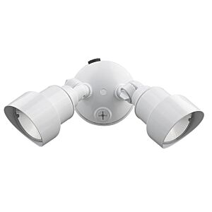 2-Light White Integrated LED Adjustable Head Floodlight
