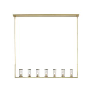 Alora Revolve 7 Light Linear Pendant tural Brass And Clear Glass