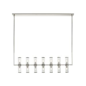 Alora Revolve 14 Light Linear Pendant in Polished Nickel And Clear Glass
