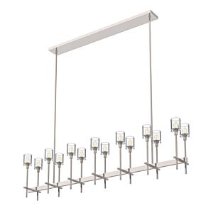 Alora Salita 14 Light Linear Pendant in Polished Nickel And Clear Crystal
