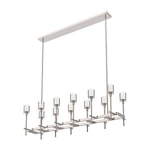 Alora Salita 12 Light Linear Pendant in Polished Nickel And Clear Crystal