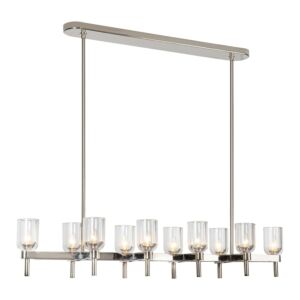 Lucian 10-Light Linear Pendant in Polished Nickel with Clear Crystal