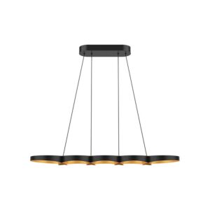 Maestro LED Island Pendant in Black with Gold