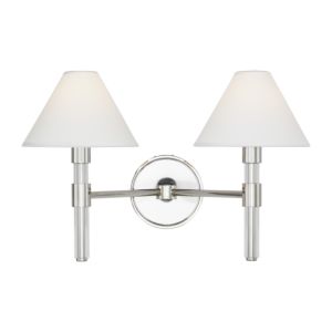 Robert 2 Light Bathroom Vanity Light in Polished Nickel And Clear Acrylic by Ralph Lauren
