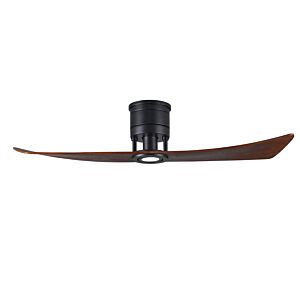 Lindsay 6-Speed DC 52 Ceiling Fan w/ Integrated Light Kit in Matte Black with Walnut blades