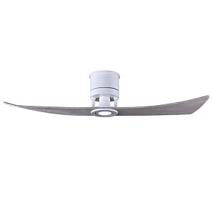 Lindsay 6-Speed DC 52 Ceiling Fan w/ Integrated Light Kit in Matte White with Barnwood Tone blades