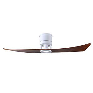 Lindsay 6-Speed DC 52 Ceiling Fan w/ Integrated Light Kit in Matte White with Walnut blades