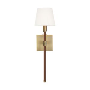 Visual Comfort Studio Katie Wall Sconce in Time Worn Brass And Saddle Leather by Ralph Lauren