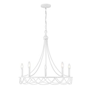 5-Light Chandelier in Distressed White