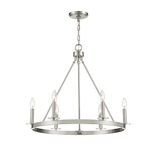 Trade Winds May 6 Light Chandelier in Brushed Nickel