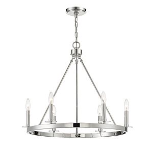 Trade Winds May 6 Light Chandelier in Polished Nickel