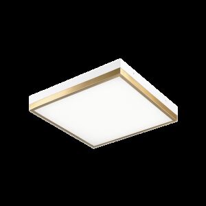 Matteo Tux 1 Light Ceiling Light In White With Aged Gold Brass
