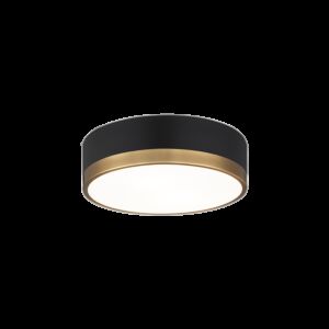 Matteo Trydor 2-Light Ceiling Light In Black & Aged Gold Glass