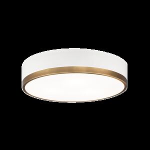 Matteo Trydor 3-Light Ceiling Light In White & Aged Gold Brass