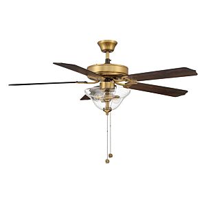 52" 2-Light Ceiling Fan in Natural Brass