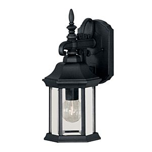 Meridian 1 Light Outdoor Wall Lantern in Black
