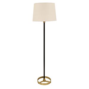 House of Troy Morgan 62 Inch Floor Lamp in Black with Antique Brass