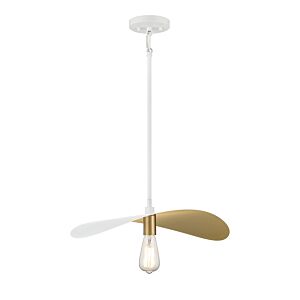 1-Light Pendant in White and Painted Gold