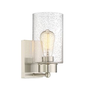 Meridian 1 Light Wall Sconce in Brushed Nickel