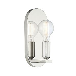 Meridian 1 Light Wall Sconce in Polished Nickel