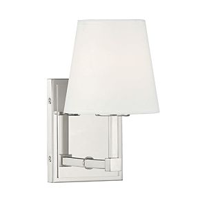 Meridian 1 Light Wall Sconce in Polished Nickel