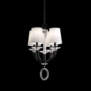 Emilea 4-Light Pendant in Jet Black with Clear Optic Crystals