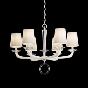 Emilea 6-Light Chandelier in White with Clear Optic Crystals