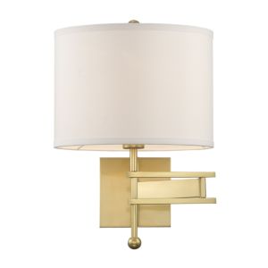 Crystorama Marshall Wall Lamp in Aged Brass