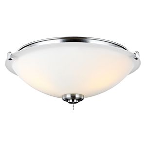 Visual Comfort Fan 15.75" 3-Light Matte Opal Ceiling Fan Kit in Brushed Steel