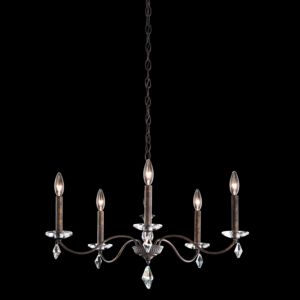 Modique 5-Light Chandelier in Heirloom Bronze with Clear Heritage Crystals