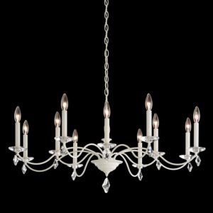 Schonbek Modique 12 Light Chandelier in White with Clear Heritage Crystals