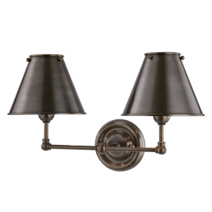 Hudson Valley Classic No.1 by Mark D. Sikes 2 Light Wall Lamp in Distressed Bronze