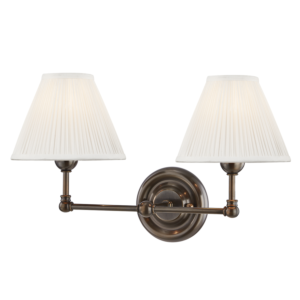 Hudson Valley Classic No.1 by Mark D. Sikes 2 Light Wall Lamp in Distressed Bronze