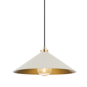 Clivedon 1-Light Pendant in Aged Brass