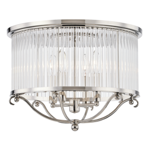 Hudson Valley Glass No.1 by Mark D. Sikes 19 Inch Ceiling Light in Polished Nickel