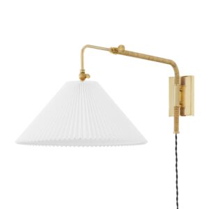 Dorset 1-Light Wall Sconce in Aged Brass
