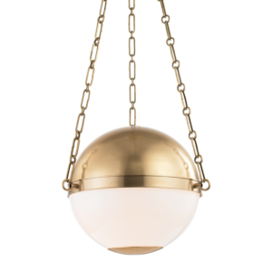  Sphere No.2 by Mark D. Sikes Globe Pendant in Aged Brass