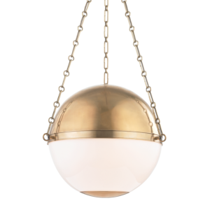 Hudson Valley Sphere No.2 by Mark D. Sikes 20.5 Inch Globe Pendant in Aged Brass