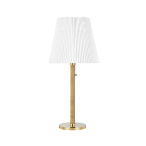 Dorset 1-Light Table Lamp in Aged Brass