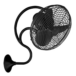 Melody 3-Speed AC 13" Wall Fan in Matte Black with Select-- blades