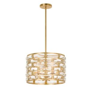 Crystorama Meridian 5 Light 12 Inch Traditional Chandelier in Antique Gold