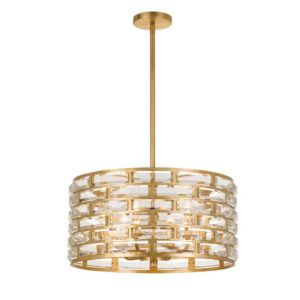 Crystorama Meridian 6 Light 12 Inch Traditional Chandelier in Antique Gold